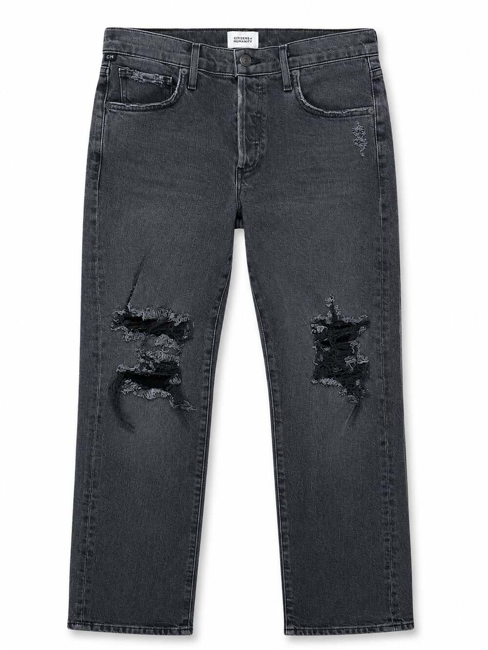 Citizens of Humanity Emerson Slim Boyfriend Jeans  Distressed Denim 25x26